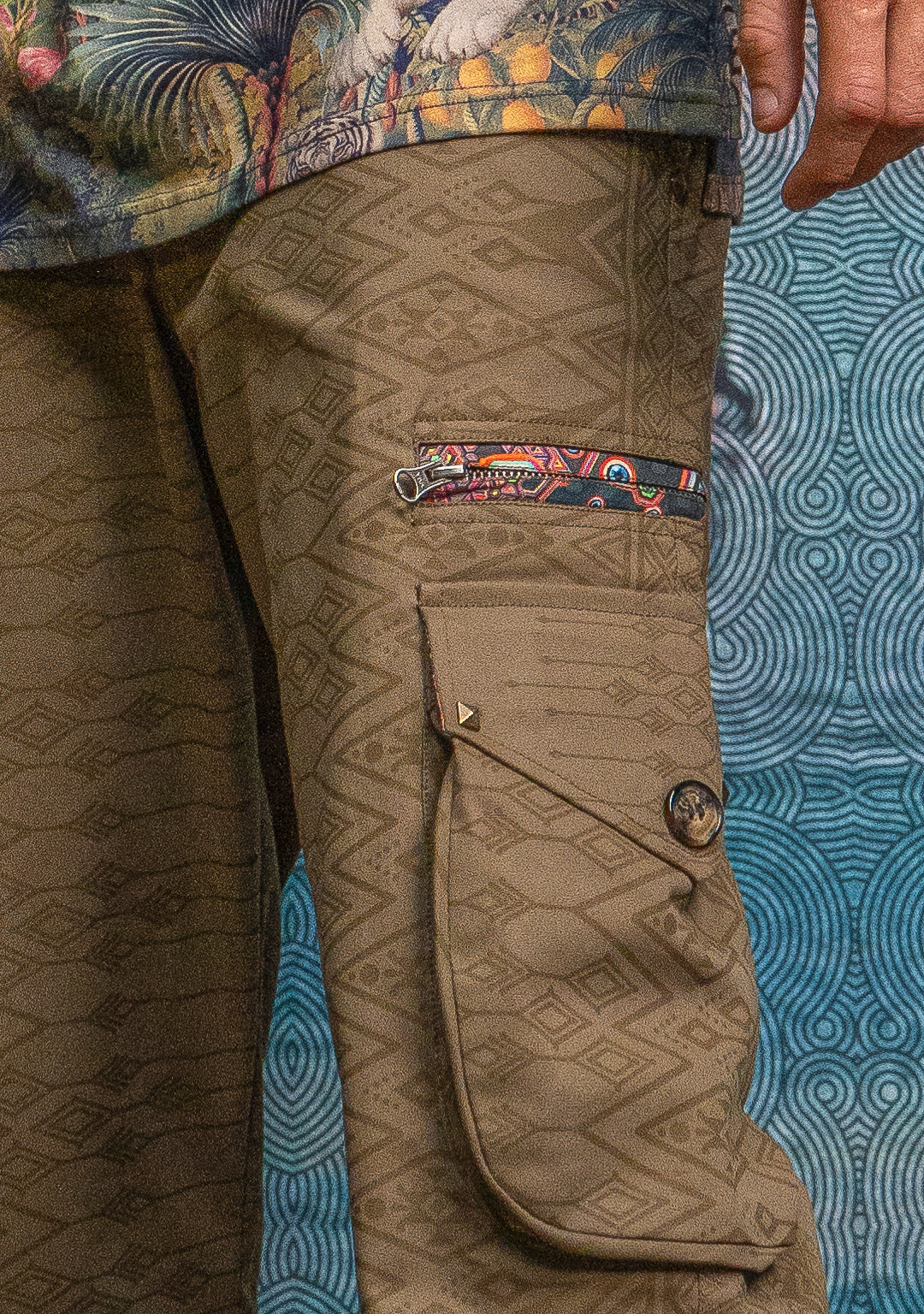 Pants Men / Baggy Pockets Cotton Twill - BOHONOX Latte